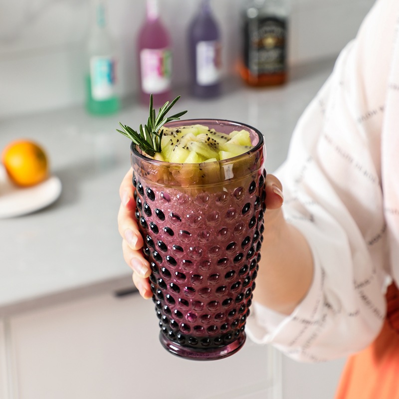 European-style vintage embossed glass cup 7