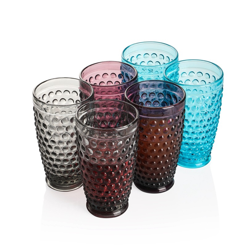 European-style vintage embossed glass cup 7