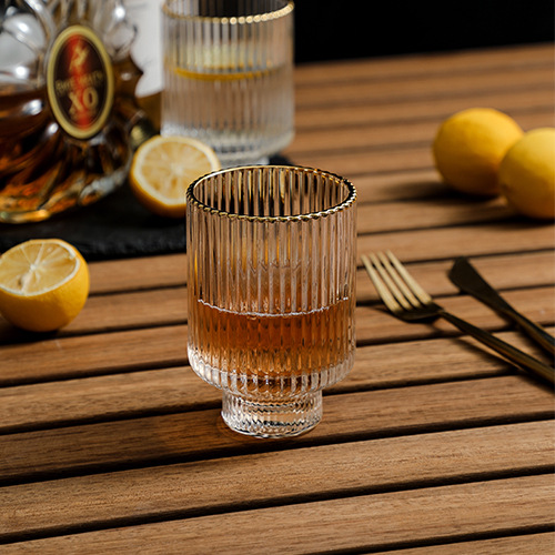 Creative transparent glass with vertical stripes 10