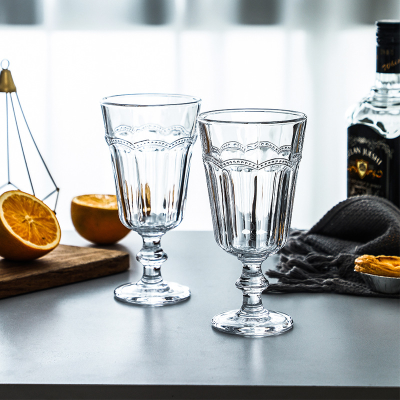 Household European-style retro embossed lace glass 13