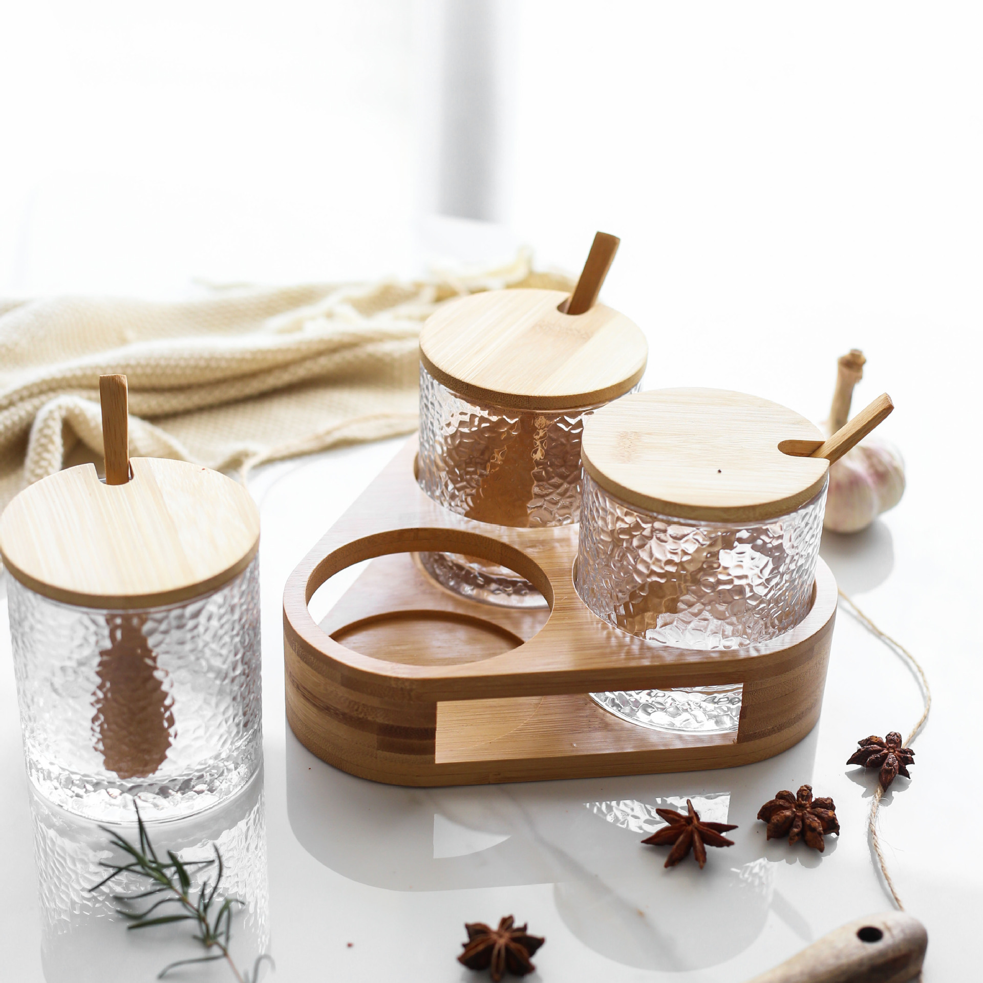 Japanese-style transparent glass spice jar 25 02