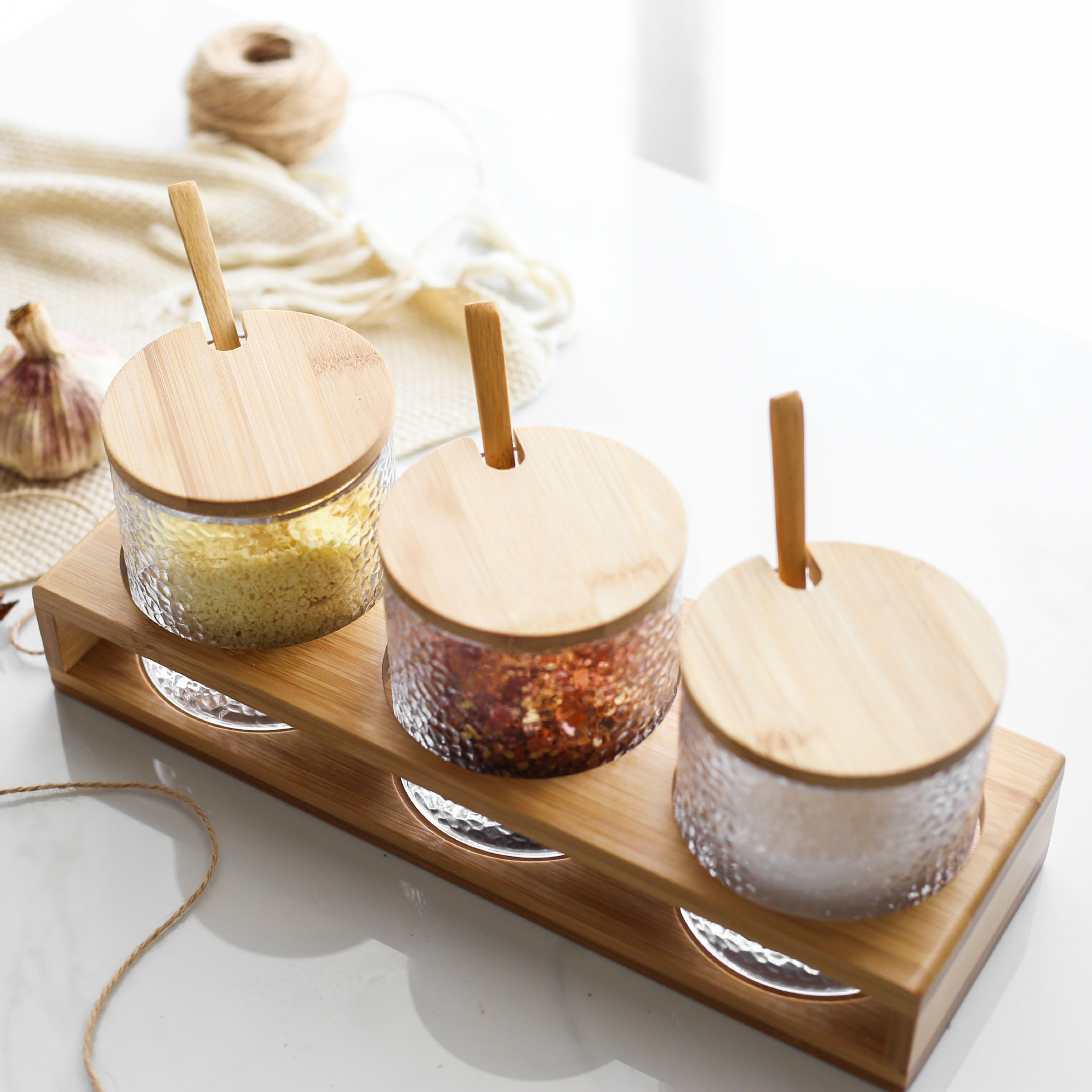 Japanese-style transparent glass spice jar 25