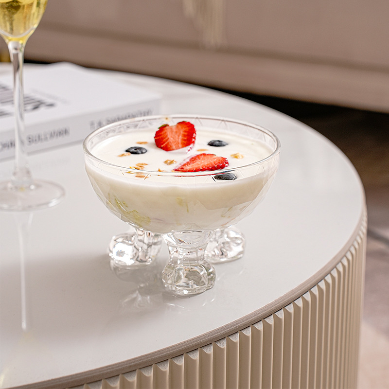 Creative cat paw-shaped glass cold drink bowl 37