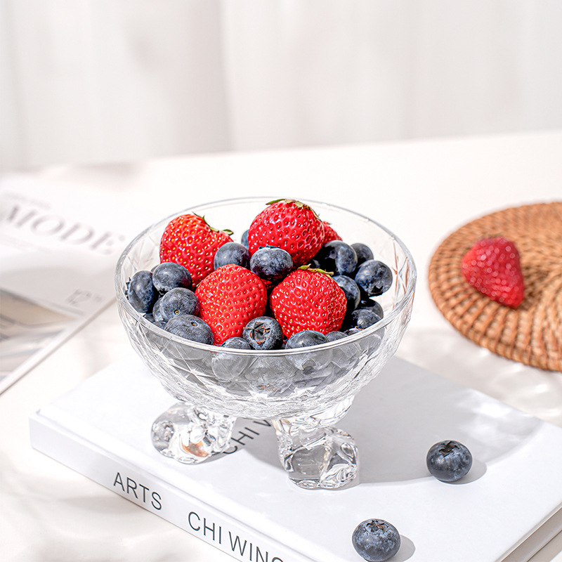 Creative cat paw-shaped glass cold drink bowl 37