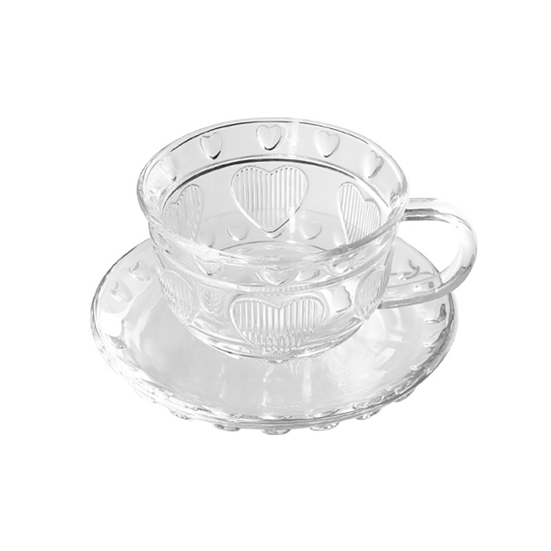 Creative household embossed heart-shaped glass cup 38
