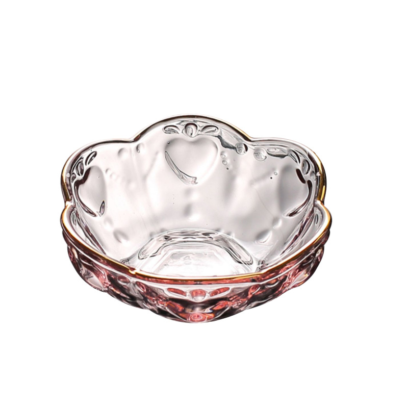 Japanese-style dessert glass bowl with a floral pattern 32 01