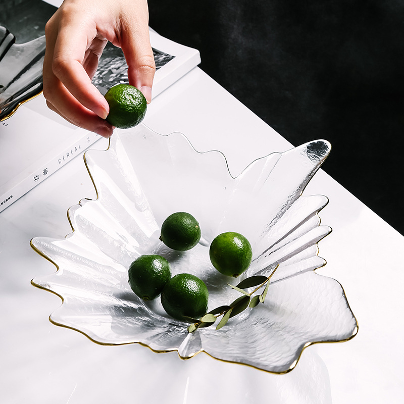 Nordic-style glass snack and dried fruit serving dish 35 02