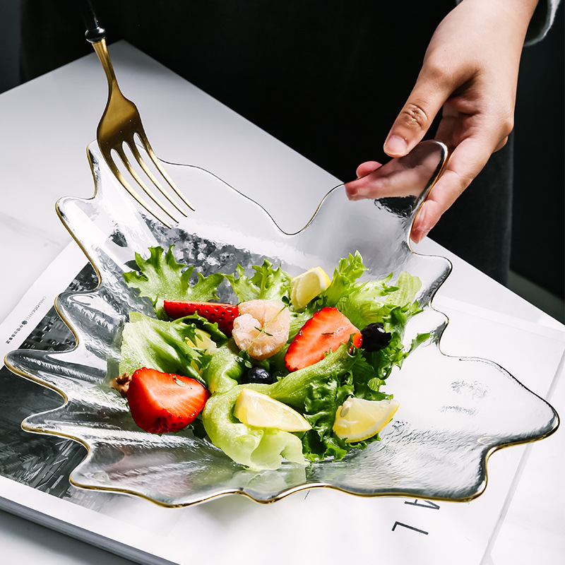 Nordic-style glass snack and dried fruit serving dish 35 01