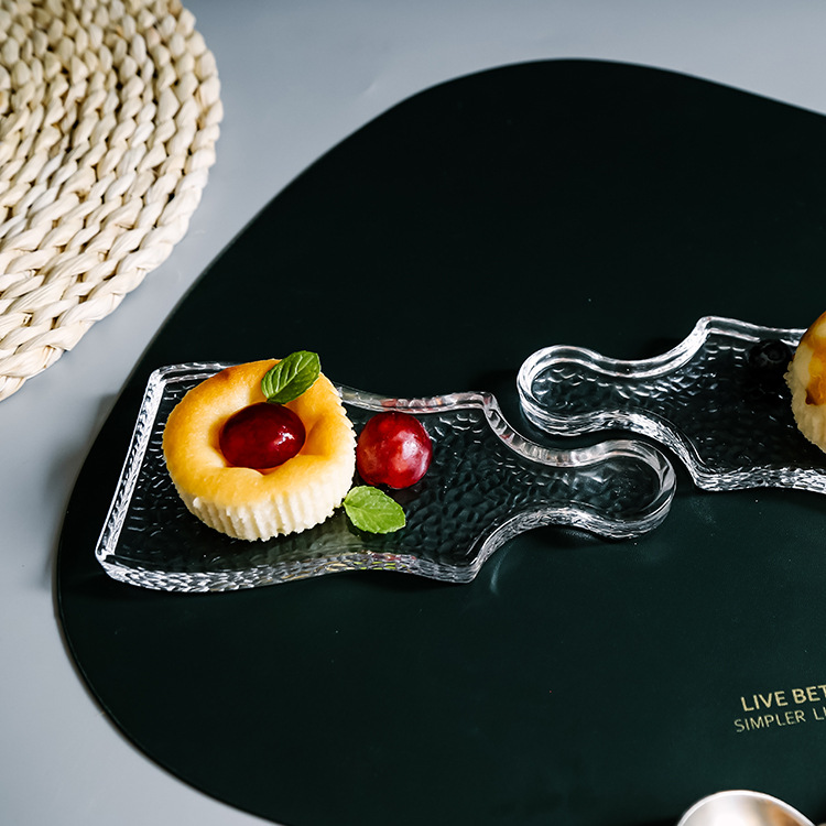 Japanese-style delicate transparent dessert plate 45 02