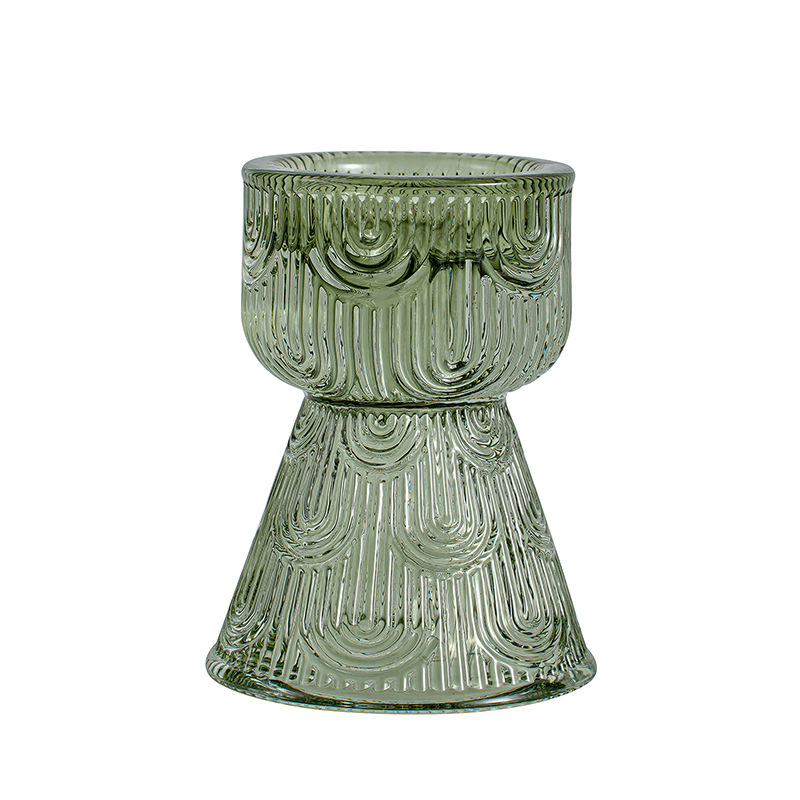 Nordic minimalist colored striped glass candlestick 48