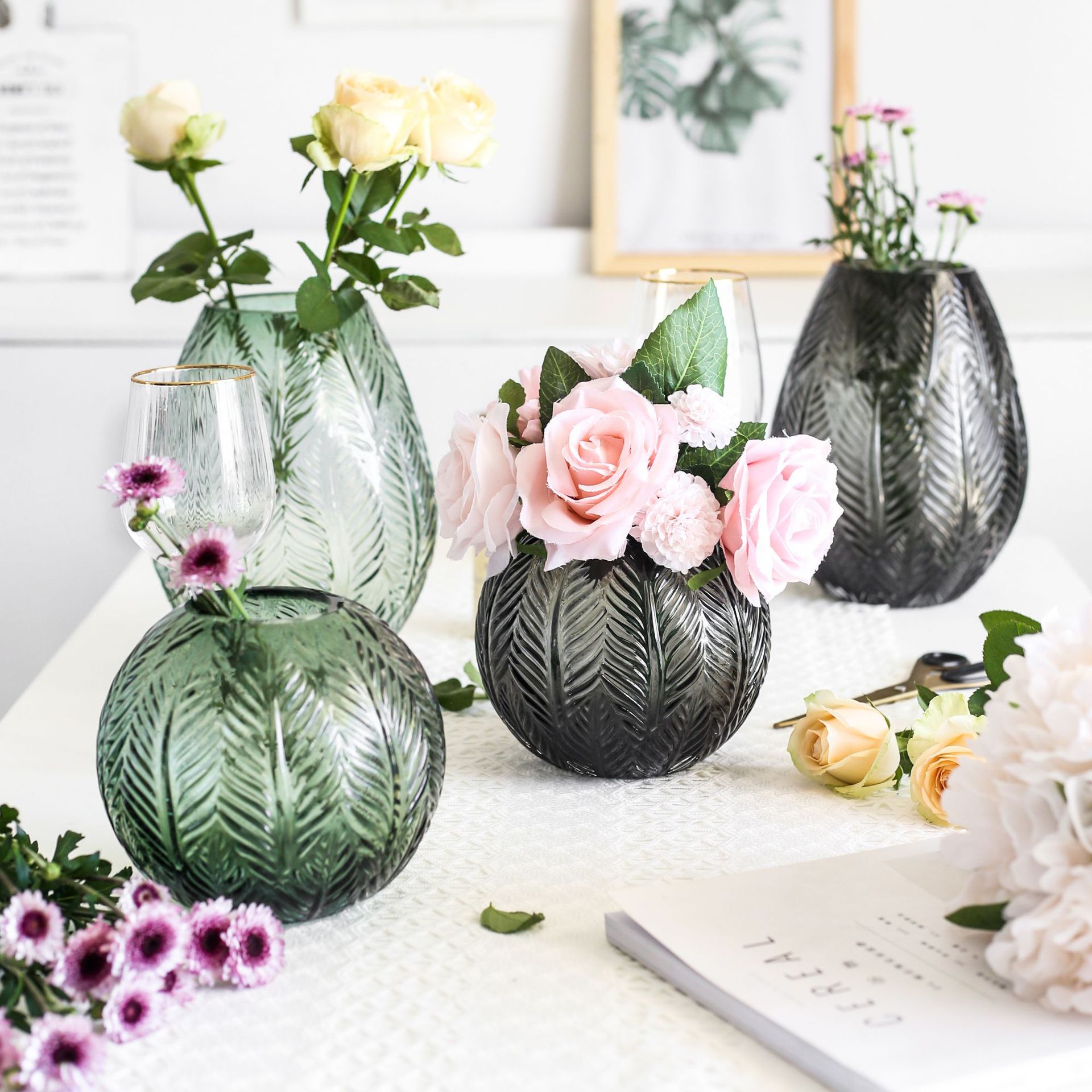 Nordic modern minimalist spherical glass vase 53